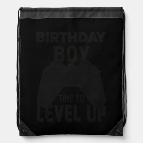 Birthday Boy Time To Level Up Video Game Birthday Drawstring Bag