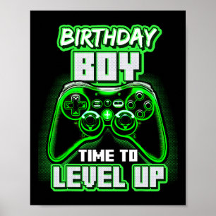 Birthday Boy Time To Level Up Video Game Birthday  Poster