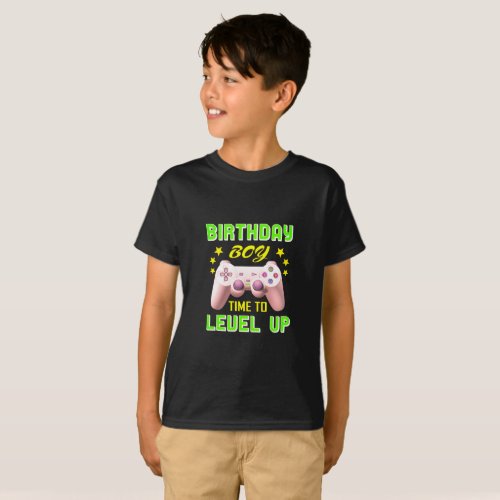 Birthday Boy Time to Level Up Video Game Birthday T_Shirt