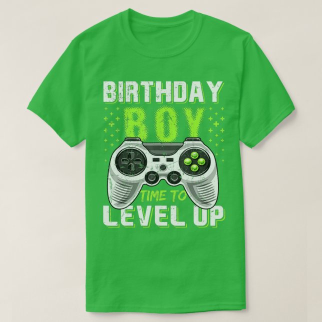 Birthday Boy Time to Level Up Video Game Birthday  T-Shirt (Design Front)
