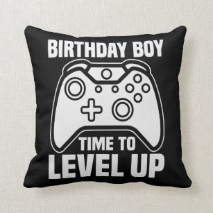 Birthday Boy Time To Level Up Video Game Birthday Throw Pillow