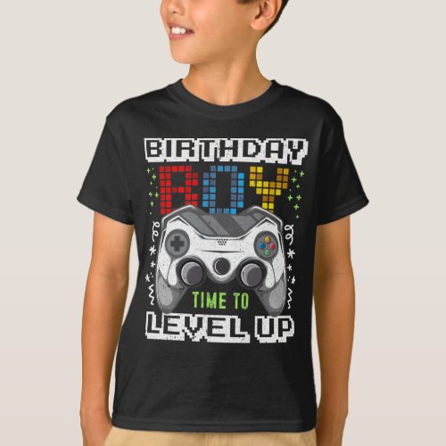 Birthday Boy Time to Level Up Video Game Gaming T_Shirt