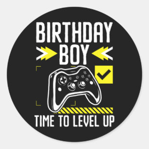 Birthday Boy Time To Level Up Video Game Gift For Classic Round Sticker