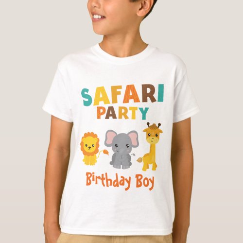 Birthday Boy Trendy Safari Party T_Shirt
