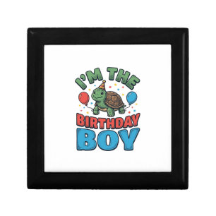 Birthday Boy Turtle Vintage Party Shirt Design_1 Gift Box