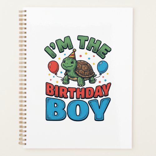 Birthday Boy Turtle Vintage Party Shirt Design_1 Planner
