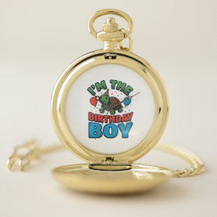 Birthday Boy Turtle Vintage Party Shirt Design_1 Pocket Watch