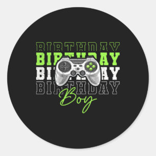 Birthday Boy Video Game Birthday Party For Boys Ki Classic Round Sticker