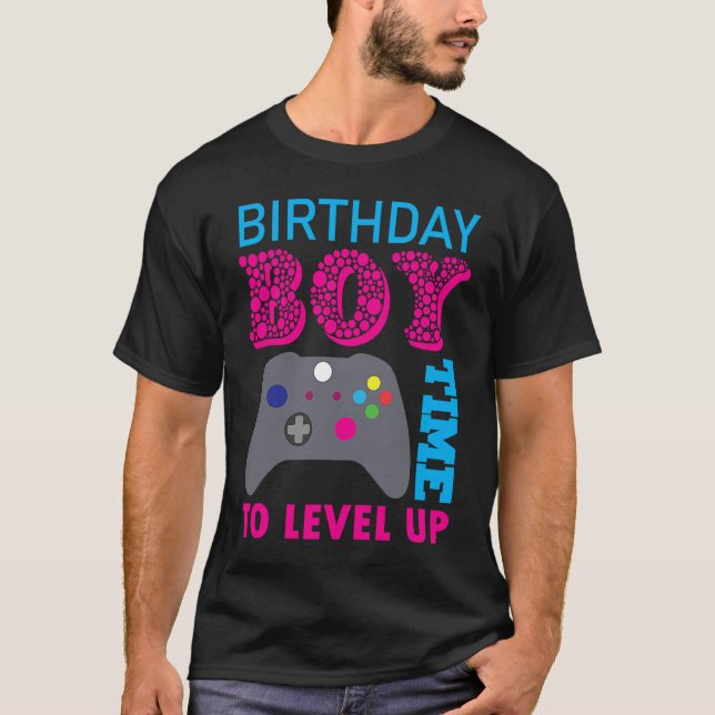 Birthday Boy Video Game Birthday Party T-Shirt (Front)