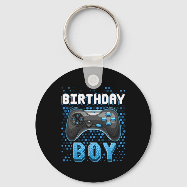 Birthday Boy Video Game Controller Birthday Gamer  Keychain (Front)