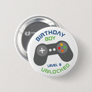 Birthday Boy Video Games Themed Party Button