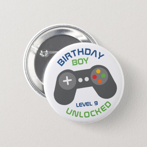 Birthday Boy Video Games Themed Party Button