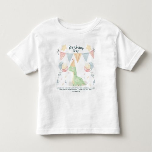 Birthday Boy Watercolor Dinosaur Toddler T_shirt