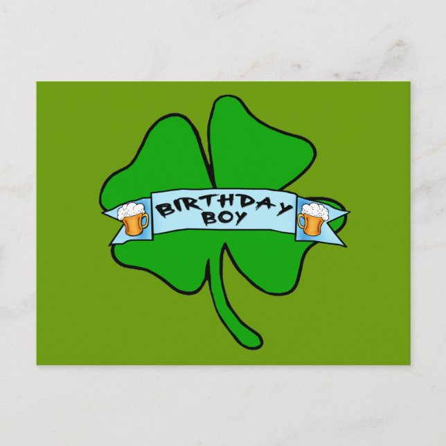 Birthday Boy with Beer Mugs T-shirts Postcard (Front)