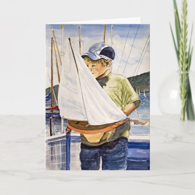 Birthday Boy with Sailboat Card (Front)