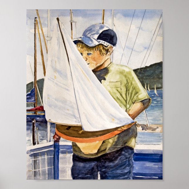 Birthday Boy with Sailboat Poster (Front)