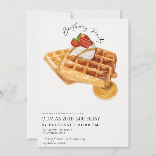 Birthday breakfast, Birthday brunch waffle party 