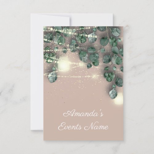 Birthday Bridal Confetti Light Gold  Rustic  Green Invitation