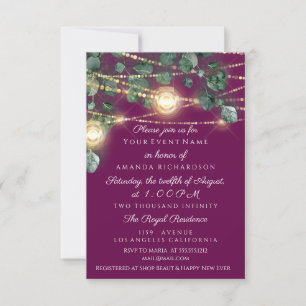 Birthday Bridal Shower Light Jar Marsala Maison Invitation