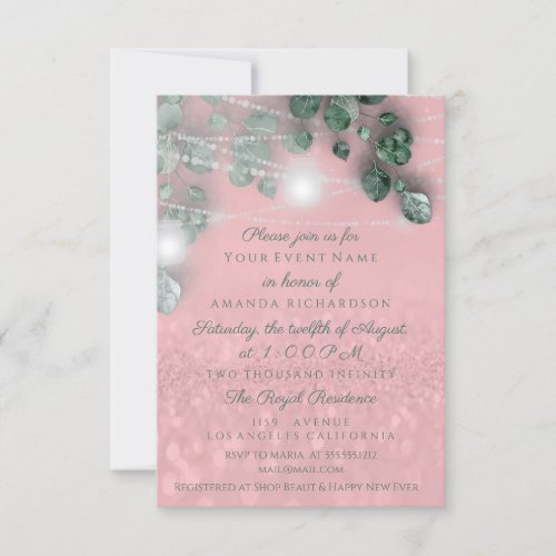 Birthday Bridal Shower Light Jar Rustic Blush Pink Invitation