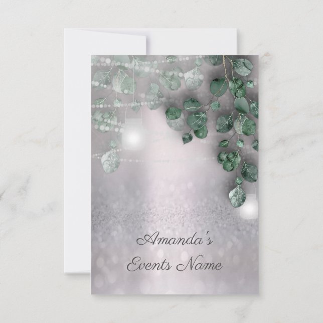 Birthday Bridal Shower Light Jar Rustic Elegance Invitation (Back)