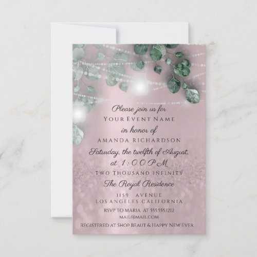 Birthday Bridal Shower Light Jar Rustic Rose Gray Invitation
