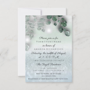 Birthday Bridal Shower Light Jar Rustic Smoky Blue Invitation