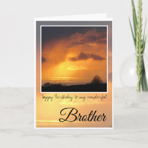 Birthday Brother, Bright Sun Behind Storm Clouds Card