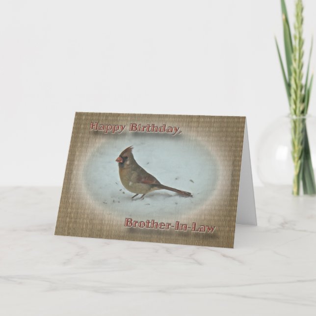 Birthday Brother-in-Law Cardinal Female Card (Front)
