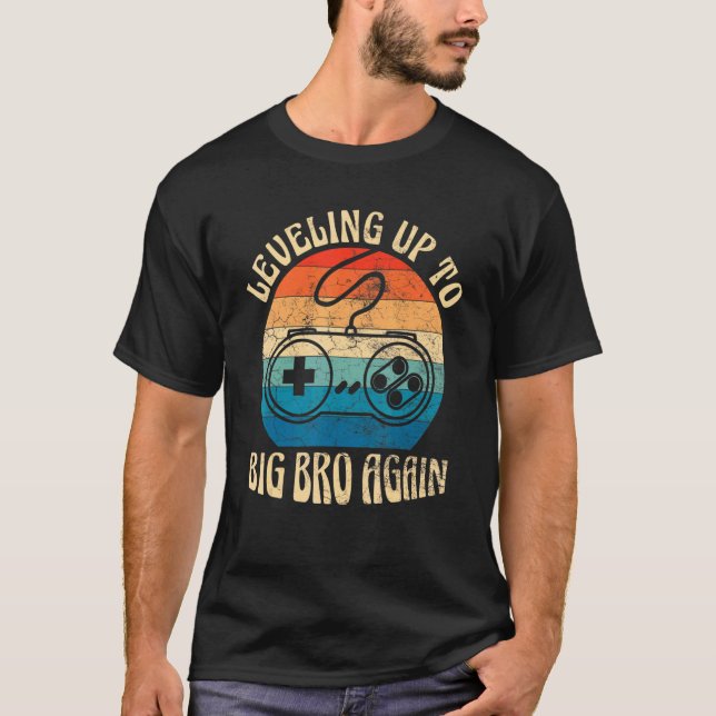 Birthday Brother Level Up Gaming Nerd Computer Pla T-Shirt (Front)