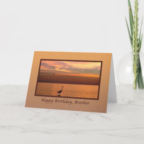 Birthday  Brother Ocean View at Sunset Card