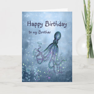 Birthday Brother Octopus Could Hug You Card