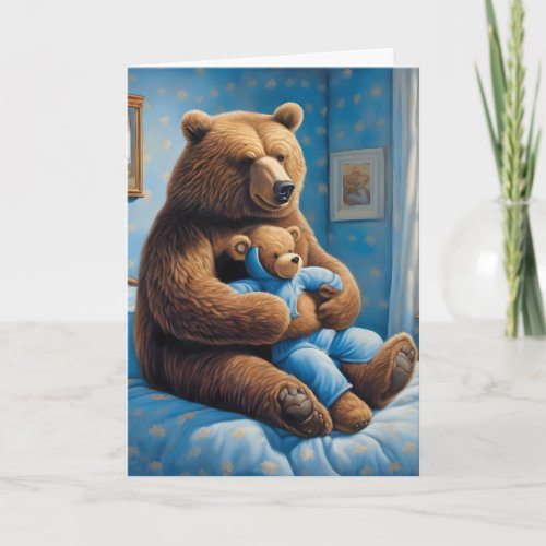 Birthday Brown Bear With Teddy Bear Card