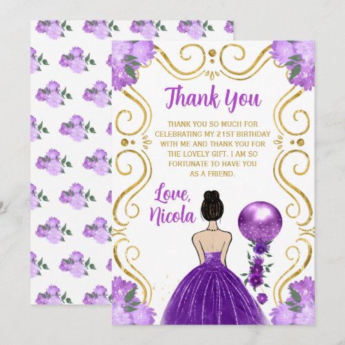 Birthday Brown Hair Princess Purple Happy Birthday