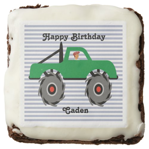 Birthday Brownies for Son with Large Truck