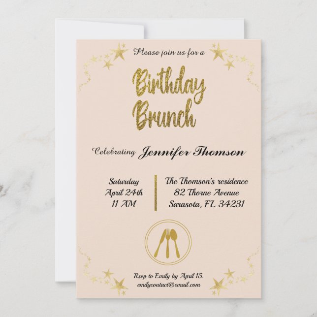 Birthday brunch invitation (Front)