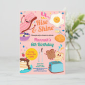Birthday brunch invitation. Rise and shine girl Invitation (Standing Front)