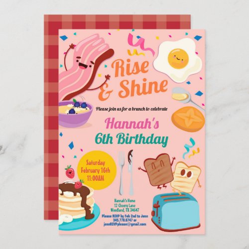 Birthday brunch invitation Rise and shine girl Invitation