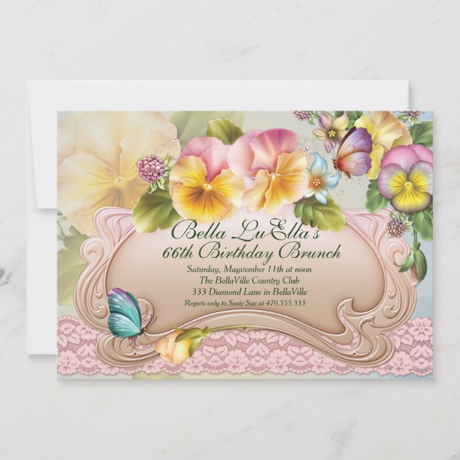 Birthday Brunch Mothers Day Luncheon Invitations (Front)