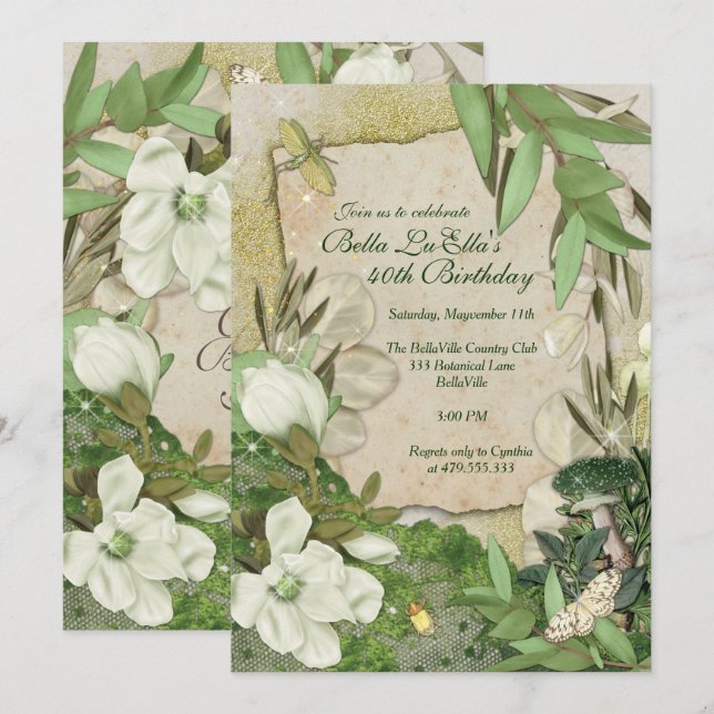 Birthday Brunch Mothers Day Luncheon Invitations (Front/Back)