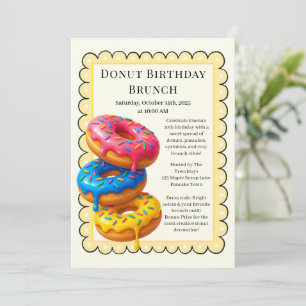 Birthday Brunch Party   Pancakes & Donuts  Invitation