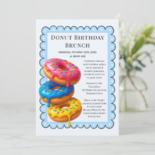Birthday Brunch Party Pancakes & Donuts Invitation