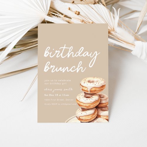 Birthday Brunch with Stack of Donuts Invitation