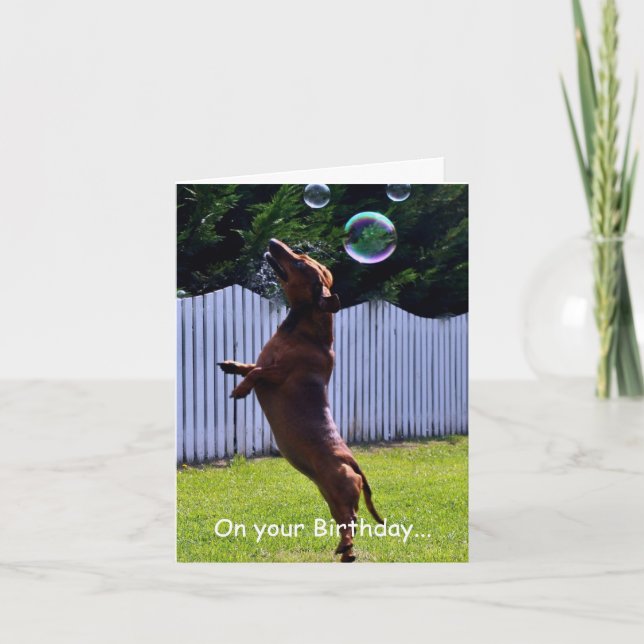 Birthday Bubble Dog Card (Front)