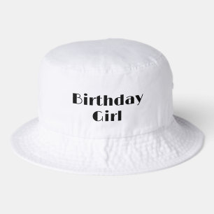 Birthday Bucket Hat For Her Girl Women Happy White