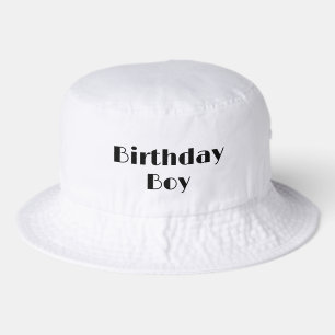 Birthday Bucket Hat For Him Boys Men Happy White