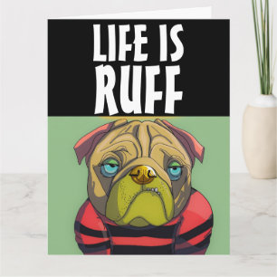 BIRTHDAY BULLDOG BOXER DOG ART FUNNY BIG CARD
