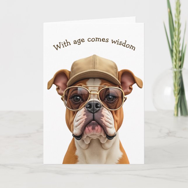 Birthday Bulldog Humor Card (Front)