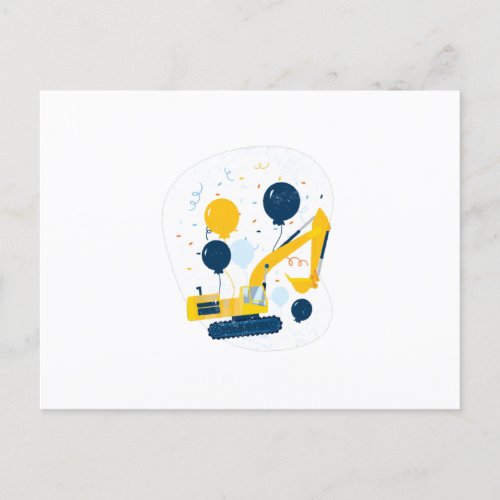 Birthday Bulldozer Postcard