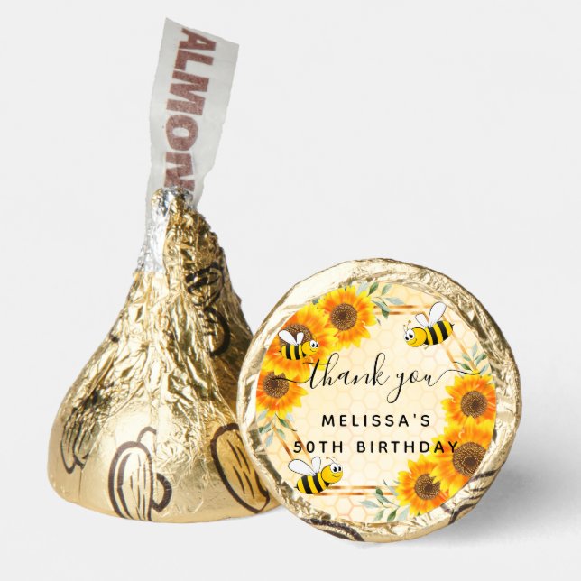 Birthday bumble bee honeycomb sunflowers hershey®'s kisses® (Front)